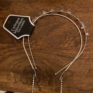 Silver and rhinestone two-piece butterfly headbands